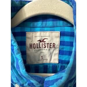 Hollister California Shirt Mens Small Blue Plaid Cool Cotton L/S Button Down